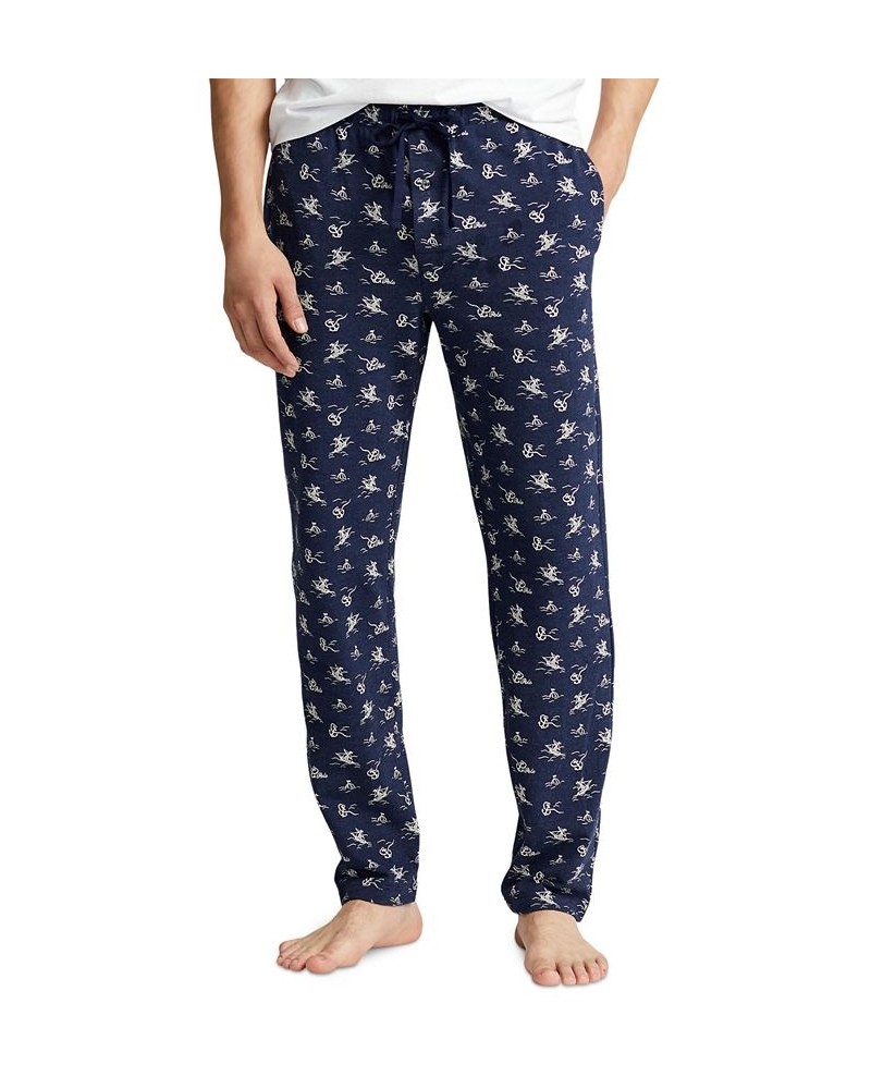 Men's Cotton-Blend Nautical-Inspired Printed Sleep Pants Harbour Island Blue $33.15 Pants