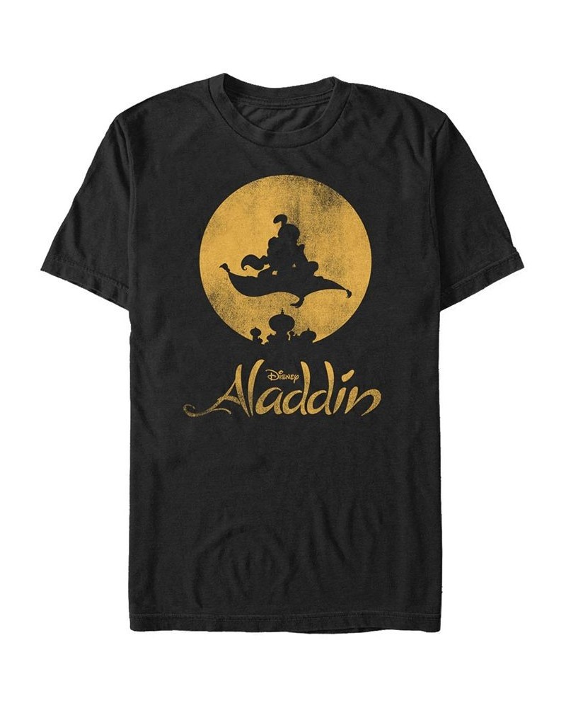 Disney Men's Aladdin Magic Carpet Silhouette Short Sleeve T-Shirt Black $15.75 T-Shirts