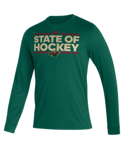 Men's Green Minnesota Wild Dassler AEROREADY Creator Long Sleeve T-shirt $23.99 T-Shirts