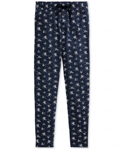 Men's Cotton-Blend Nautical-Inspired Printed Sleep Pants Harbour Island Blue $33.15 Pants