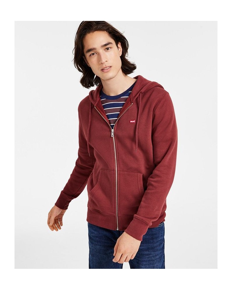 Men's Non-Graphic Zip-Up Standard Fit Hoodie Red $30.59 Sweatshirt