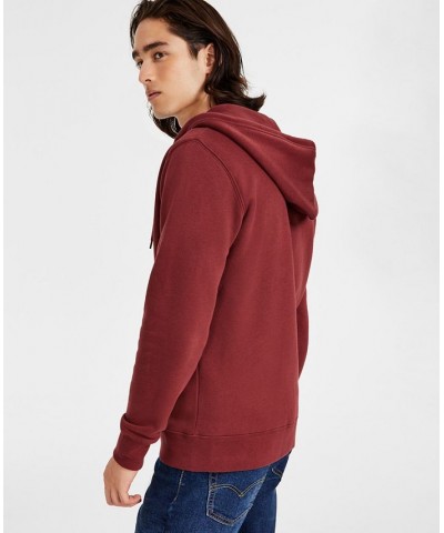 Men's Non-Graphic Zip-Up Standard Fit Hoodie Red $30.59 Sweatshirt