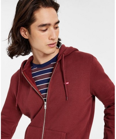 Men's Non-Graphic Zip-Up Standard Fit Hoodie Red $30.59 Sweatshirt