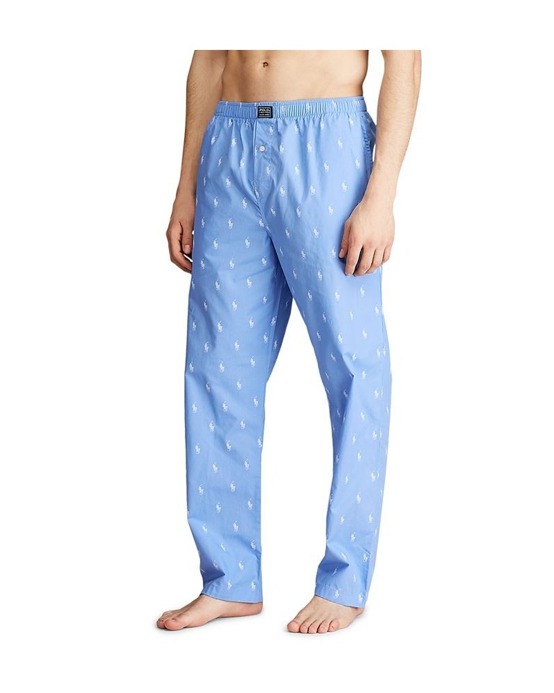 Men's Polo Player Pajama Pants Beach Blue $27.95 Pajama