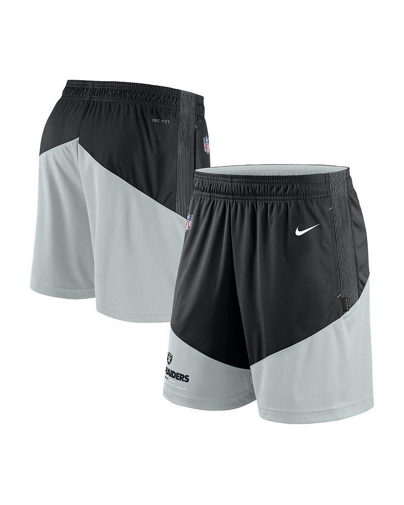 Men's Black, Silver Las Vegas Raiders Primary Lockup Performance Shorts $28.59 Shorts