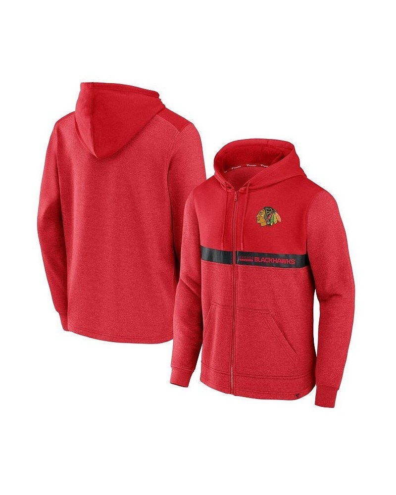 Men's Branded Red Chicago Blackhawks Iconic Ultimate Champion Full-Zip Hoodie $40.00 Sweatshirt