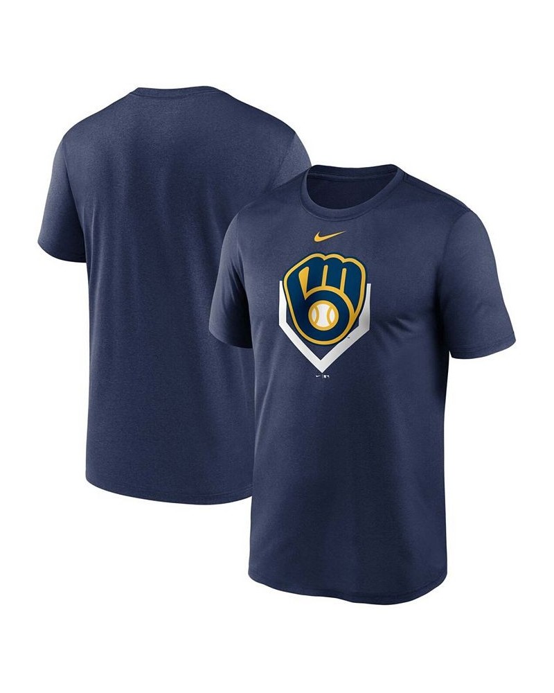 Men's Navy Milwaukee Brewers Icon Legend Performance T-shirt $21.50 T-Shirts