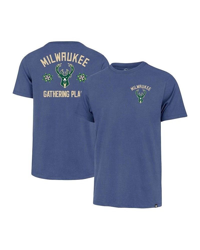 Men's Blue Milwaukee Bucks 2022/23 City Edition Backer Franklin T-shirt $24.00 T-Shirts