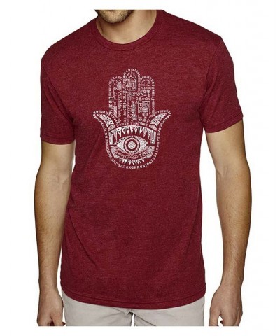 Men's Premium Word Art T-Shirt - Hamsa Red $25.19 T-Shirts