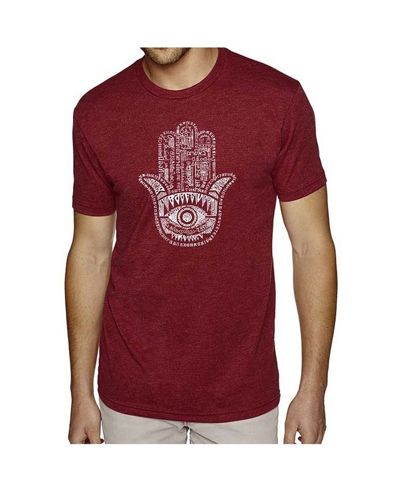 Men's Premium Word Art T-Shirt - Hamsa Red $25.19 T-Shirts