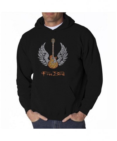 Men's Word Art Hoodie - Lyrics To Freebird Black $24.60 Sweatshirt