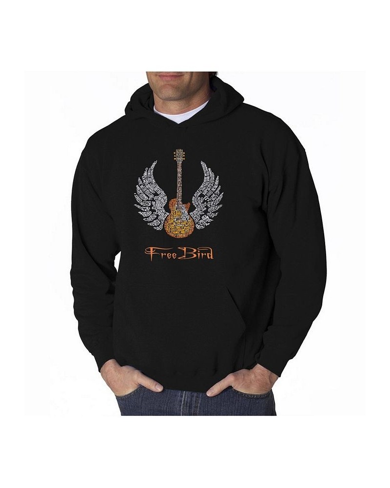 Men's Word Art Hoodie - Lyrics To Freebird Black $24.60 Sweatshirt