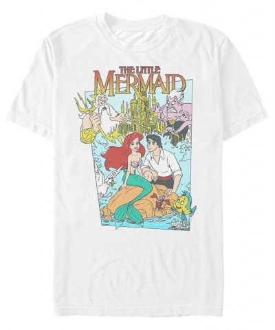 Disney Men's The Little Mermaid Vintage Movie Cover Short Sleeve T-Shirt White $14.35 T-Shirts