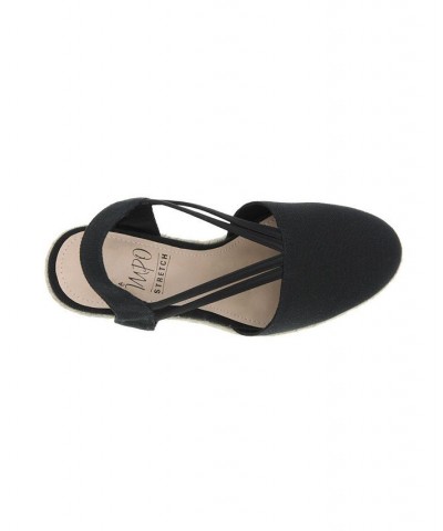 Taedra Espadrille Platform Wedges Black $34.87 Shoes