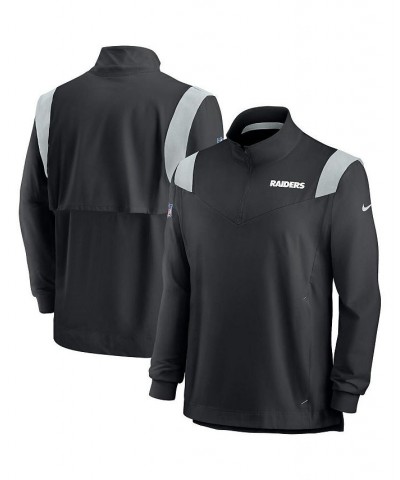 Men's Black Las Vegas Raiders 2021 Sideline Coaches Repel Quarter-Zip Jacket $38.49 Jackets