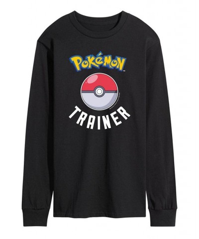 Men's Pokemon Trainer Long Sleeve T-shirt Black $24.78 T-Shirts