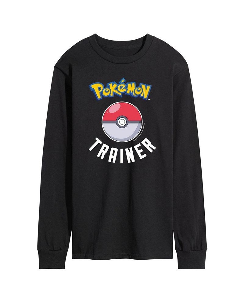 Men's Pokemon Trainer Long Sleeve T-shirt Black $24.78 T-Shirts