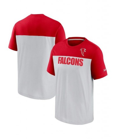 Men's Gray, Red Atlanta Falcons Fan Gear Throwback Colorblock T-shirt $29.69 T-Shirts