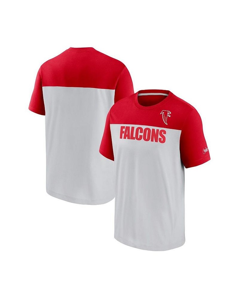 Men's Gray, Red Atlanta Falcons Fan Gear Throwback Colorblock T-shirt $29.69 T-Shirts