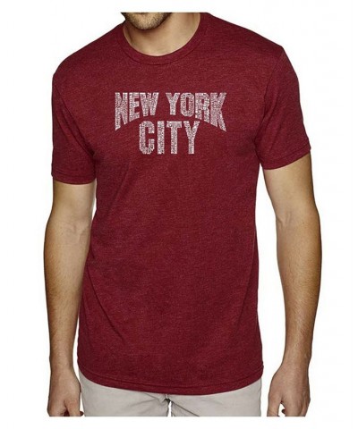 Mens Premium Blend Word Art T-Shirt - New York City Neighborhoods Red $23.39 T-Shirts