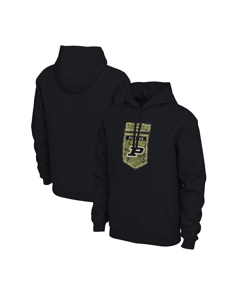 Men's Black Purdue Boilermakers Veterans Camo Pullover Hoodie $35.00 Sweatshirt