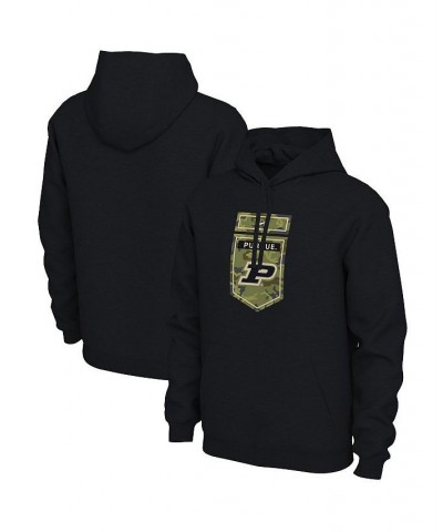 Men's Black Purdue Boilermakers Veterans Camo Pullover Hoodie $35.00 Sweatshirt