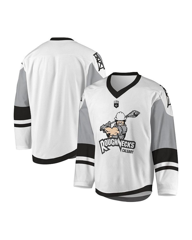 Men's White, Gray Calgary Roughnecks Sublimated Replica Jersey $42.24 Jersey