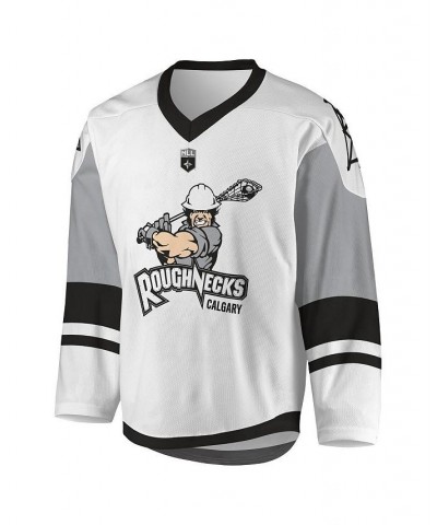 Men's White, Gray Calgary Roughnecks Sublimated Replica Jersey $42.24 Jersey