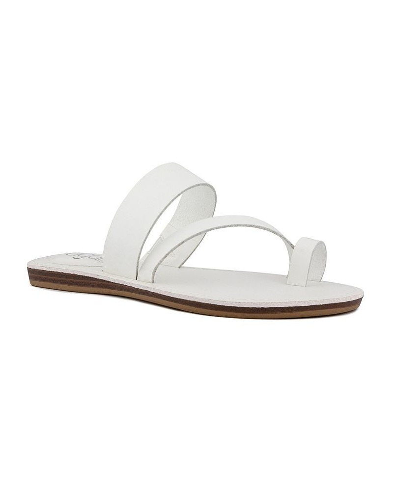 Women's Fathom Flat Sandals White $20.00 Shoes