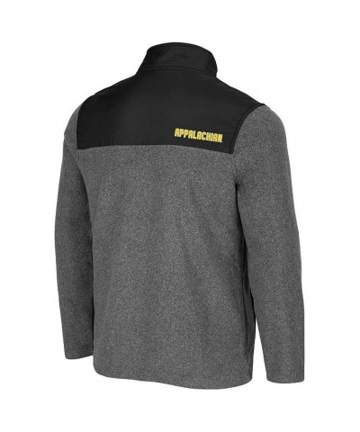 Men's Heathered Charcoal, Black Appalachian State Mountaineers Huff Snap Pullover $37.50 Sweatshirt