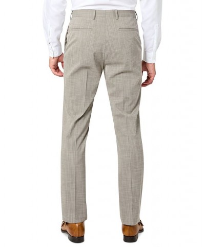 Men's Modern-Fit Sharkskin Stretch Suit Pants Tan/Beige $32.20 Suits