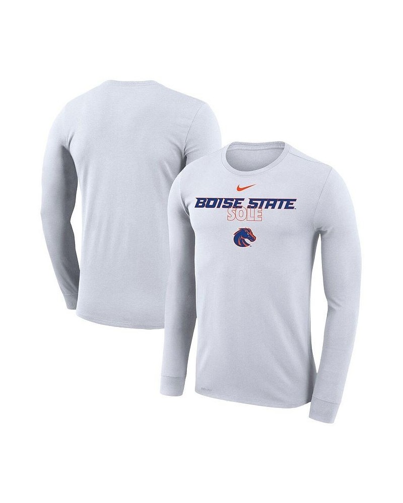 Men's White Boise State Broncos 2023 On Court Bench Long Sleeve T-shirt $27.99 T-Shirts