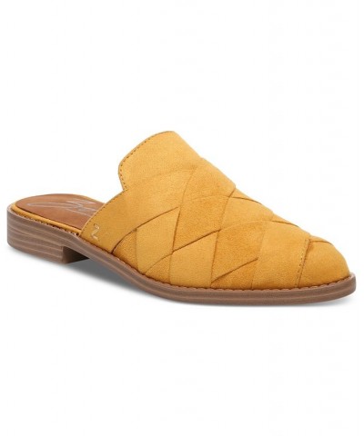 Women's Hendrix Slip-On Woven Mule Flats Yellow $51.23 Shoes