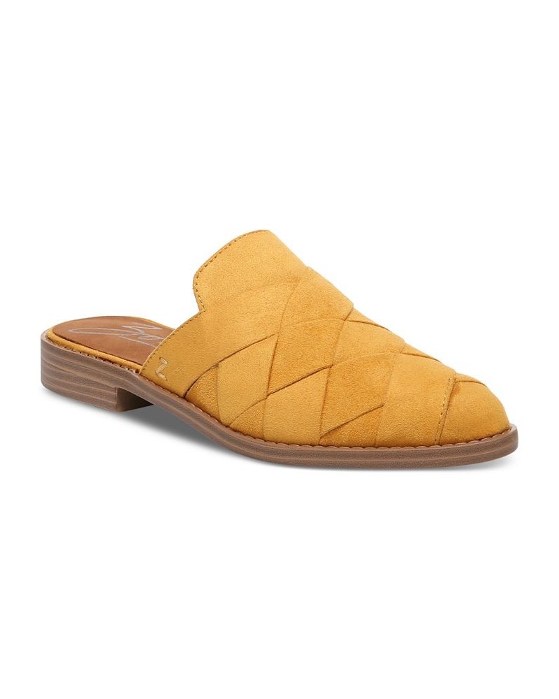 Women's Hendrix Slip-On Woven Mule Flats Yellow $51.23 Shoes