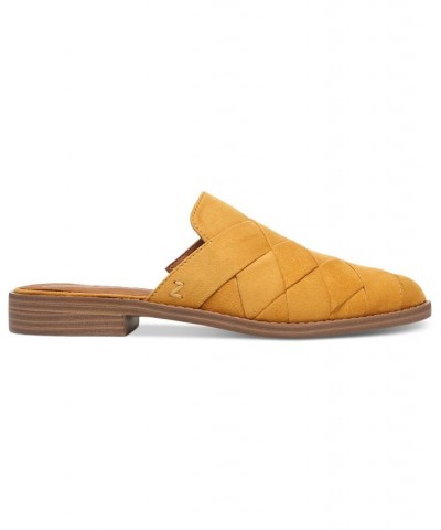 Women's Hendrix Slip-On Woven Mule Flats Yellow $51.23 Shoes