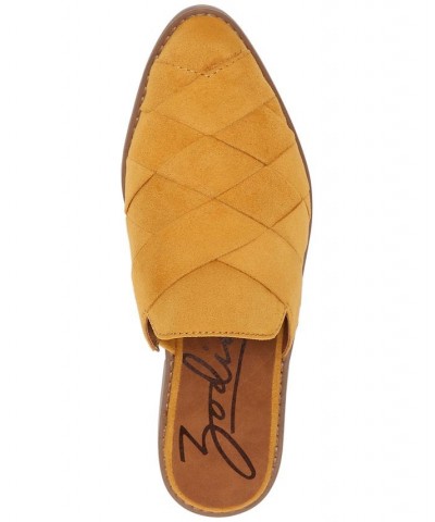 Women's Hendrix Slip-On Woven Mule Flats Yellow $51.23 Shoes