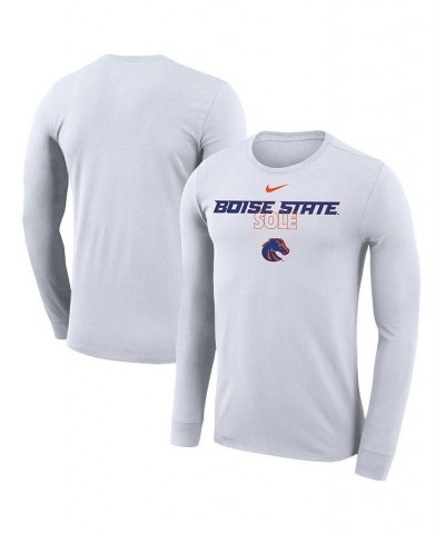 Men's White Boise State Broncos 2023 On Court Bench Long Sleeve T-shirt $27.99 T-Shirts