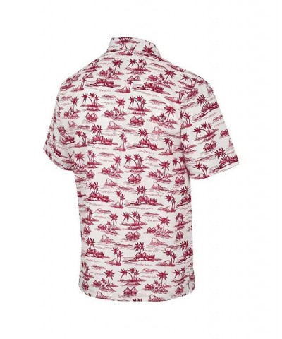 Men's White Virginia Tech Hokies Spontaneous is Romantic Camp Button-Up Shirt $32.25 Shirts