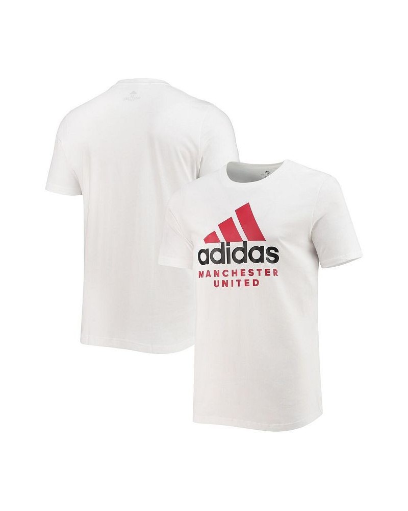 Men's White Manchester United DNA Logo T-shirt $23.84 T-Shirts