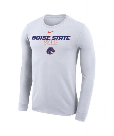 Men's White Boise State Broncos 2023 On Court Bench Long Sleeve T-shirt $27.99 T-Shirts