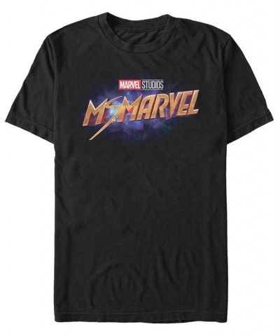 Men's Marvel Film Ms Marvel Ms Logo Short Sleeve T-shirt Black $20.29 T-Shirts