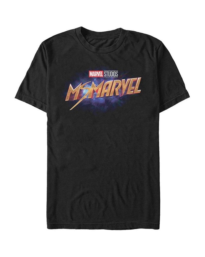 Men's Marvel Film Ms Marvel Ms Logo Short Sleeve T-shirt Black $20.29 T-Shirts