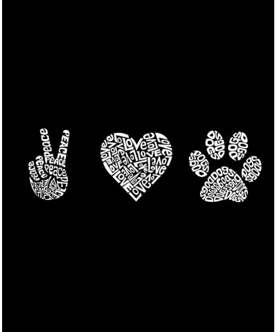 Men's Peace Love Dogs Word Art Short Sleeve T-shirt Gray $18.19 T-Shirts