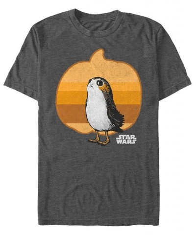 Star Wars Men's Pumpkin Porg Short Sleeve T-Shirt Gray $15.40 T-Shirts