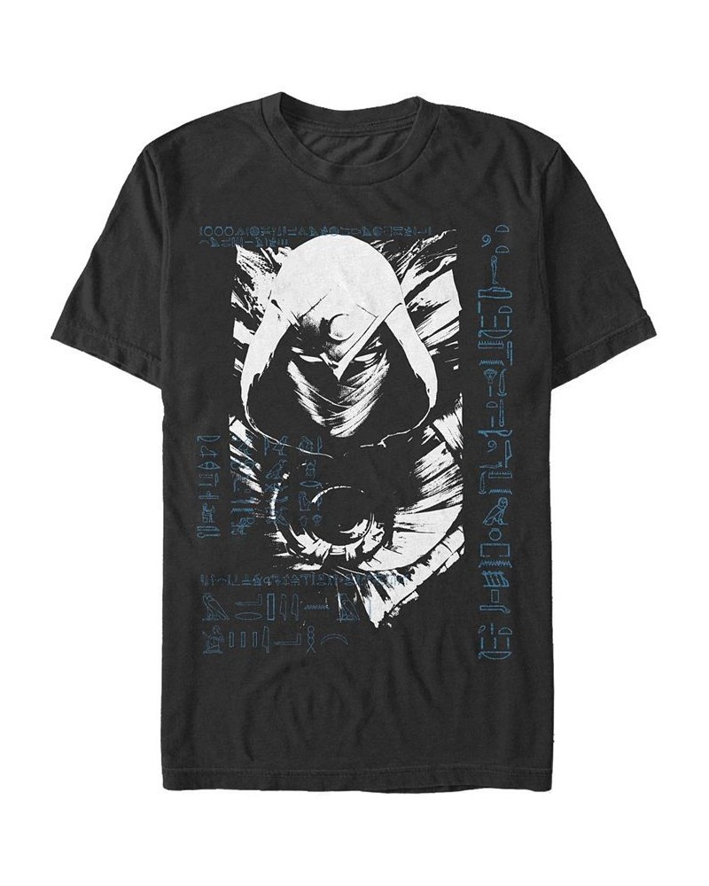 Men's Moon Knight Grunge Short Sleeve T-shirt Black $15.75 T-Shirts