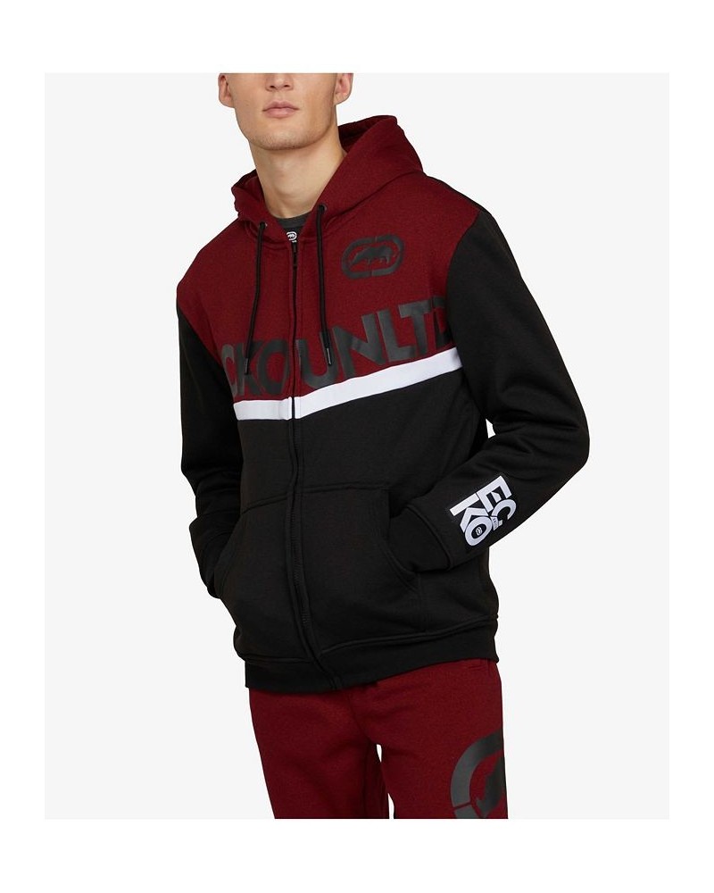 Men's Bold Statement Full-Zip Hoodie Red Overflow $37.84 Sweatshirt