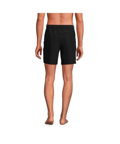 Men's Big Lined 7" Hybrid Swim Shorts Black $33.58 Swimsuits