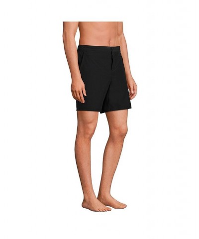 Men's Big Lined 7" Hybrid Swim Shorts Black $33.58 Swimsuits