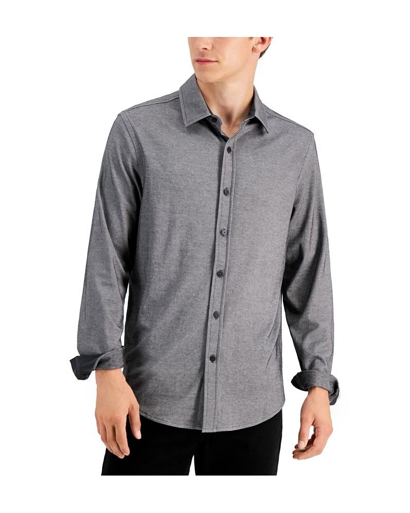 Men's Regular-Fit Supima Cotton Birdseye Shirt Gray $13.60 Shirts