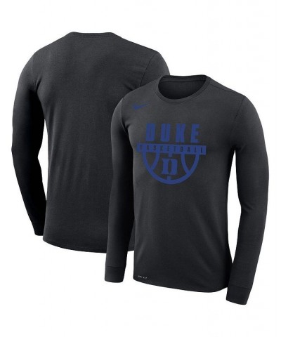 Men's Black Duke Blue Devils Basketball Drop Legend Long Sleeve Performance T-shirt $22.35 T-Shirts